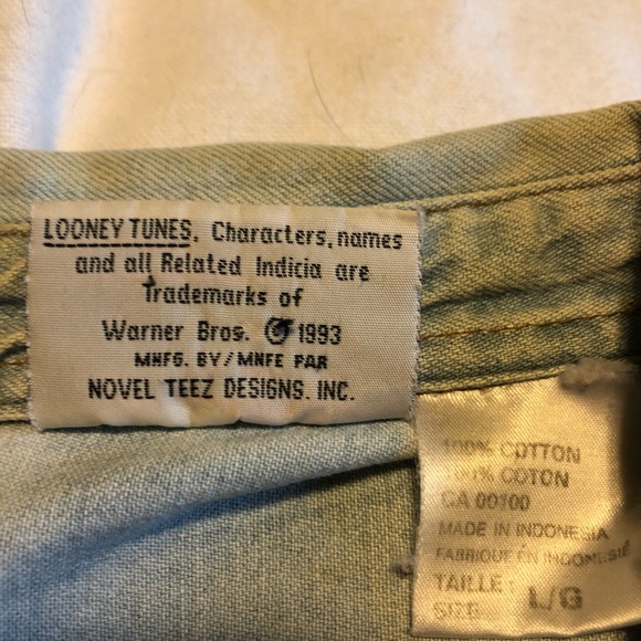 1997 WARNER BROS WIND RIDERS DENIM BUTTON-UP - Picture 5 of 5